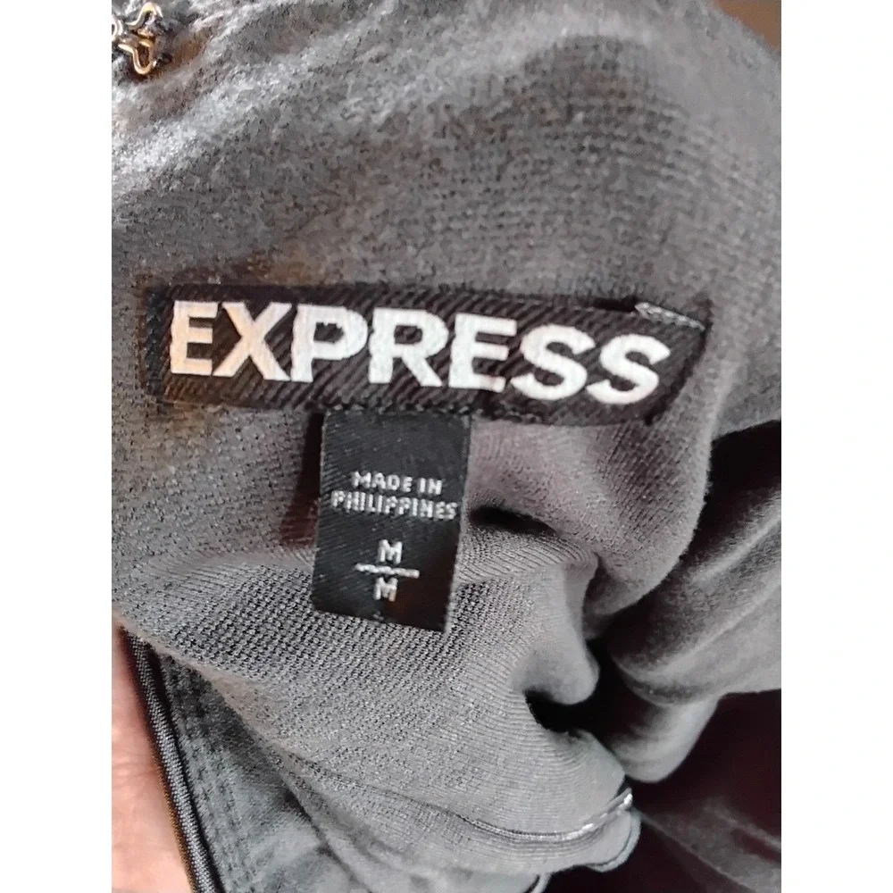 Express Black Satin Strapless Draped Crossover Mini Cocktail Dress Womens Medium